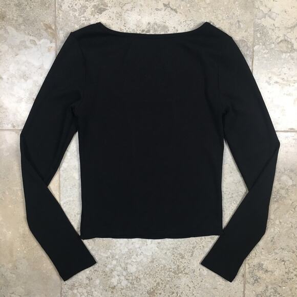 Gap Modern Long Sleeve Corset Top Womens Black Small T Shirt Tee Blouse Goth EUC - Picture 5 of 16